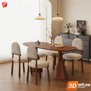 Dining Table Set Skp Files